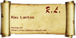 Rau Lantos névjegykártya